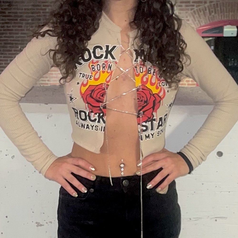 Windsor long sleeve crop top size S